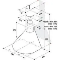WHIRLPOOL Hotte décorative Noir AKR689/1B