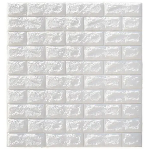 Plaque papier mural adhésif 3D - En pierre de brique blanche