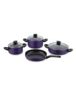 Série De Casseroles KORKMAZ Lina 7Pcs Mauve