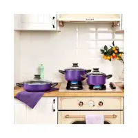 Série De Casseroles KORKMAZ Lina 7Pcs Mauve