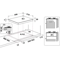 Gazinière Whirlpool: gaz 4 feux - GMA 6422