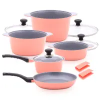 balzano Batterie de cuisine 10 pièces Dura - Rose