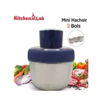 Kitchen Lab Mini Hachoir  3 Bols En Inox 350W Inox