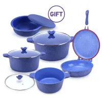 Relance Batterie de cuisine Wave 8 pièces Granit bleu