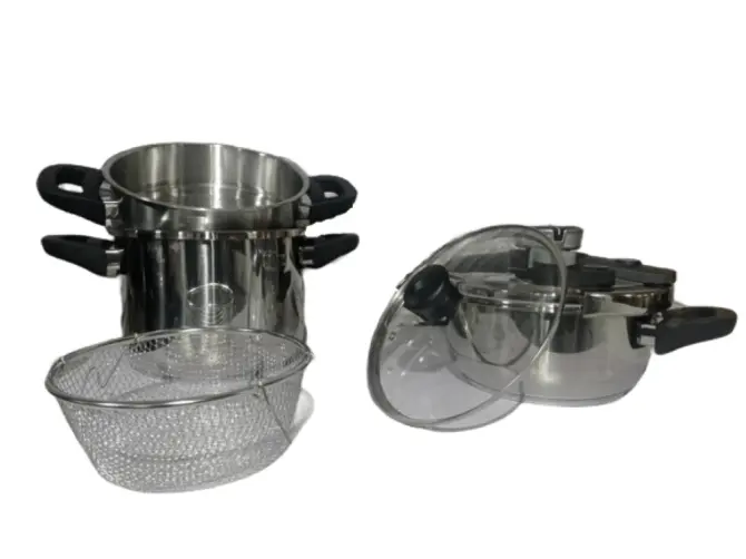 Elseb Cocotte 4 et 6 Litres  6 pièces 6 en 1 Inox 18/10