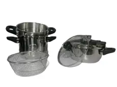 Elseb Cocotte 4 et 6 Litres  6 pièces 6 en 1 Inox 18/10