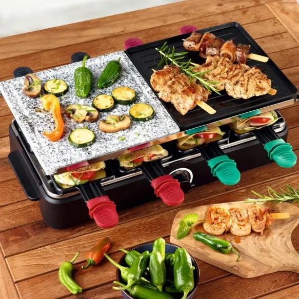 Quigg grill avec 08 raclettees électrique 1400watt