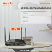 Tenda Modem Router V12 AC1200 Dual Band Wireless VDSL2/ADSL2