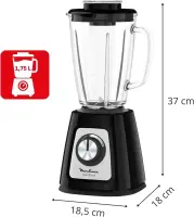 Moulinex blender mixeur 800w 1.75L LM439D10