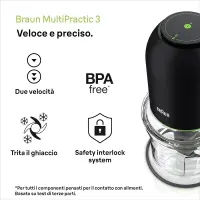 Braun multipractic 3 hachoir avec 4 lames CH3011BK