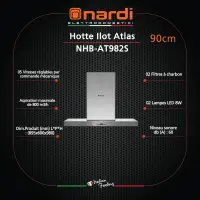 Nardi hotte ilot central 90 cm NHB-AT982S