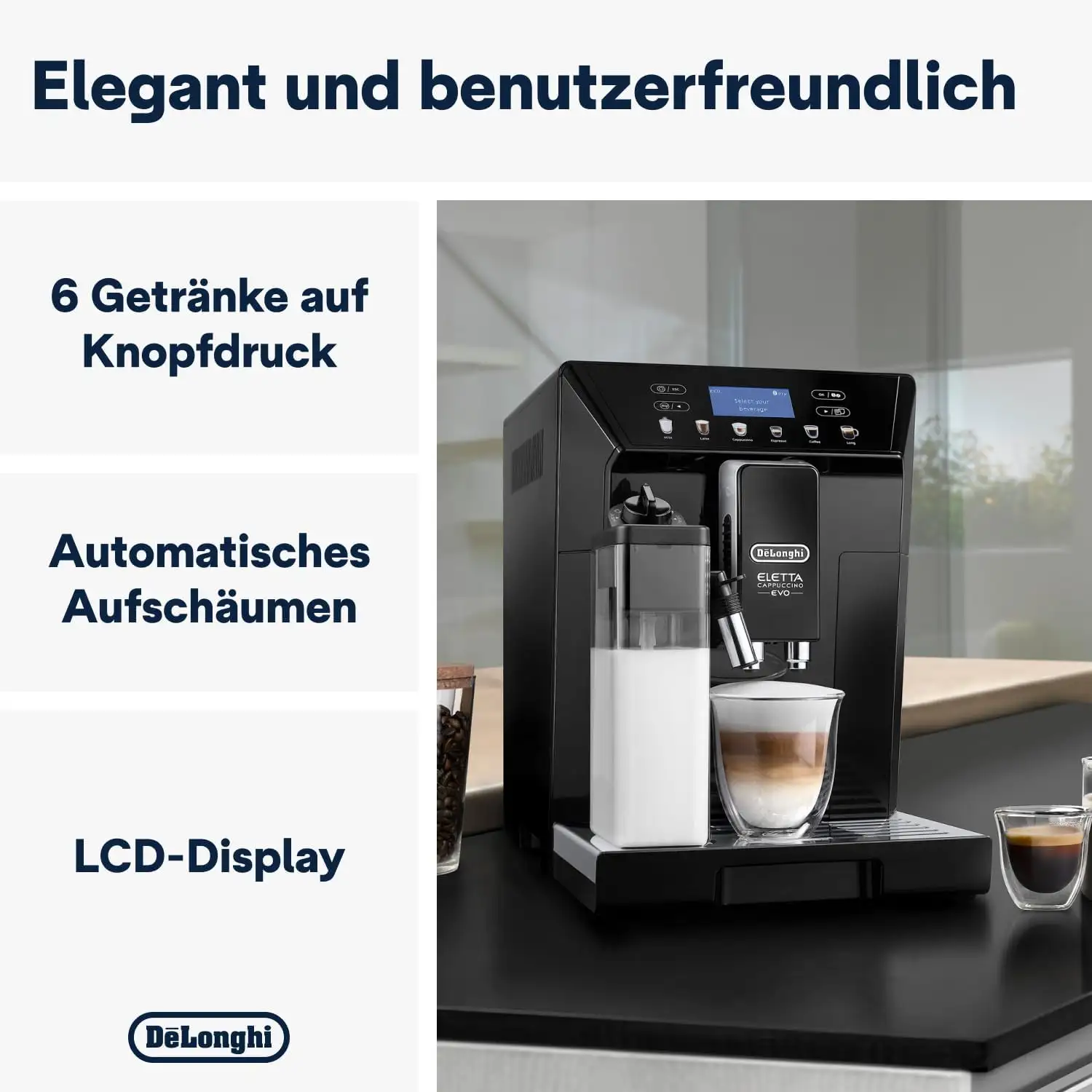 DeLonghi ECAM46.860.W Café Broyeur Eletta Evo