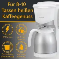 Bomann machine à café cafetière thermos ka 168 cb