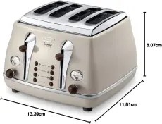 DeLonghi grille-pain 4 tranches 1800 w CTOC4003Y