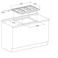 Ariston plaque de cuisson encastrable 75cm  PCN 751
