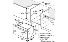 Bosch four encastrable Série 4 pyrolye HBA372ES0