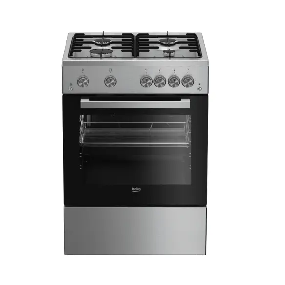 Beko cuisinière pose libre gaz 60cm fsgtr62210gxcs
