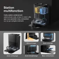 Roborock Qrevo S aspirateur robot station multifonction noir