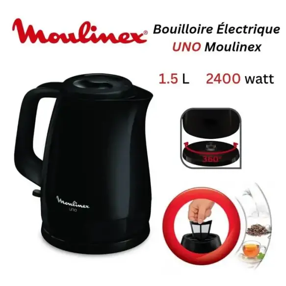 Moulinex bouilloire électrique Uno noir 1.5 L BY150810