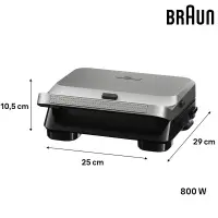 Braun grille pain snackmaker 800W argent 5SM5005