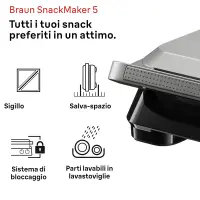 Braun grille pain snackmaker 800W argent 5SM5005