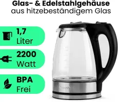 Bomann Bouilloire Verre 1,7 L WKS6032GCB 2200 W