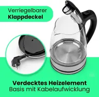 Bomann Bouilloire Verre 1,7 L WKS6032GCB 2200 W