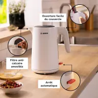 Bosch Bouilloire électrique 1.7l 2400w blanc TWK1M121