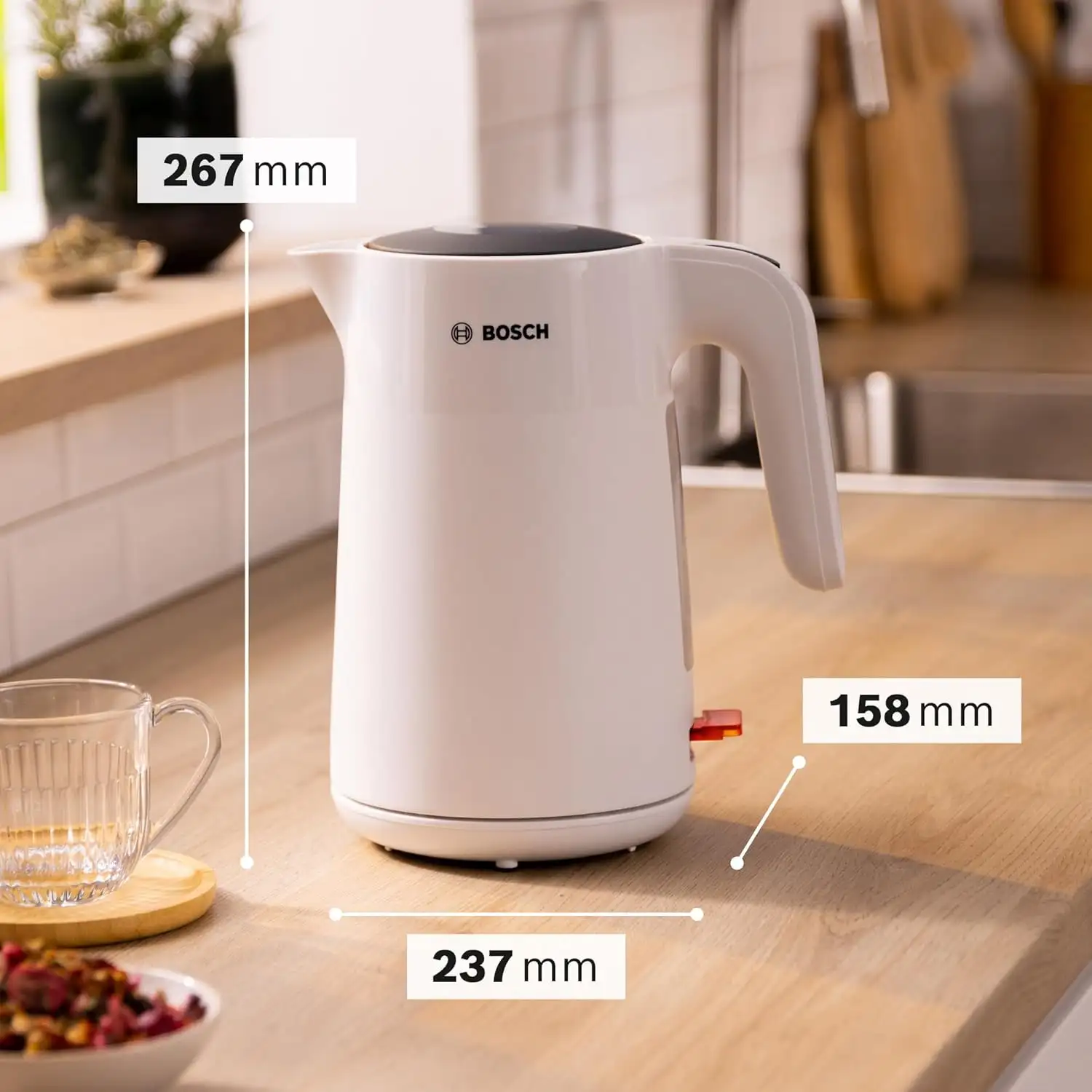 Bosch Bouilloire électrique 1.7l 2400w blanc TWK1M121