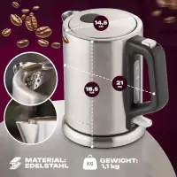ProfiCook Bouilloire Inox 1 L 2200 W