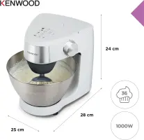Kenwood pétrin Prospero+ 1000W 4.3L KHC29.H0WH