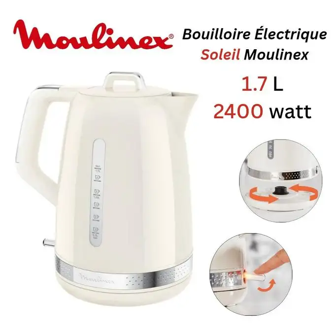 Moulinex Bouilloire Soleil 1,7 L 2400 W Ivoire BY320A10