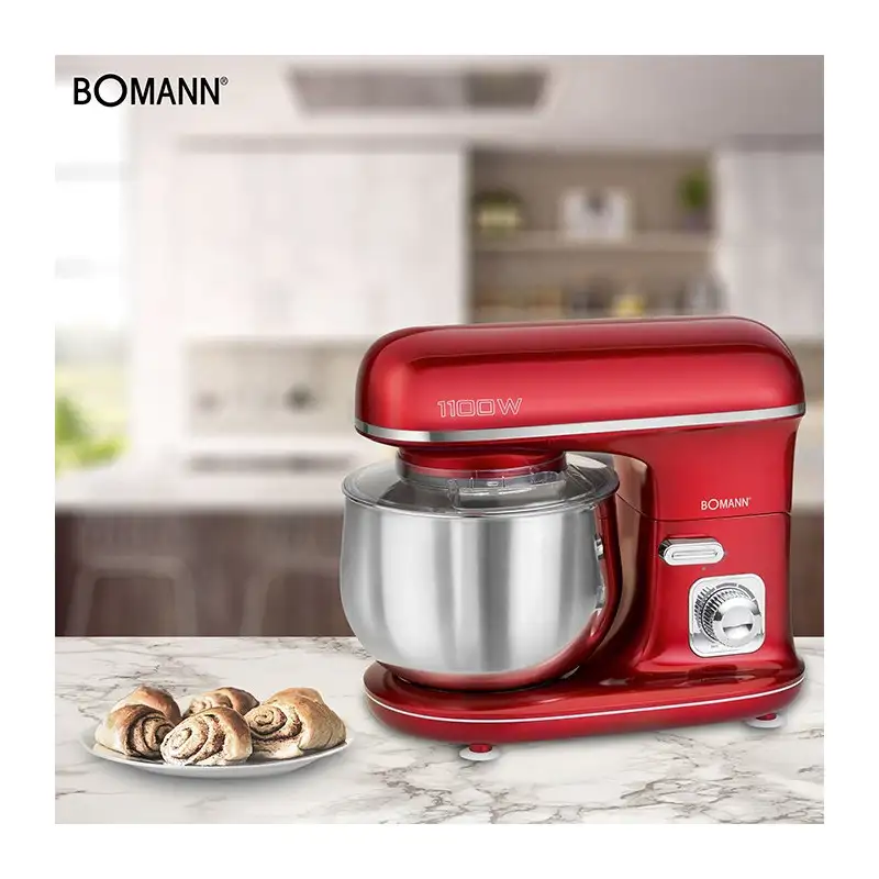 Pétrin 5l bomann 1100w rouge km6010cb