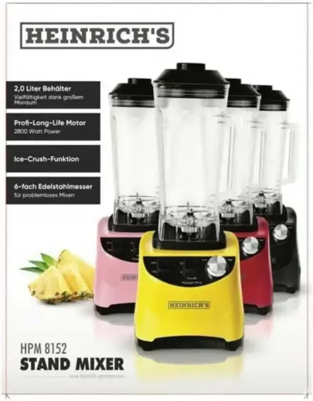 heinrich's 2 Liter blender HPM 8152-2800 Watt