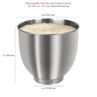 Robot pétrin  10L 1500W Bomann KM 6036 CB Rouge