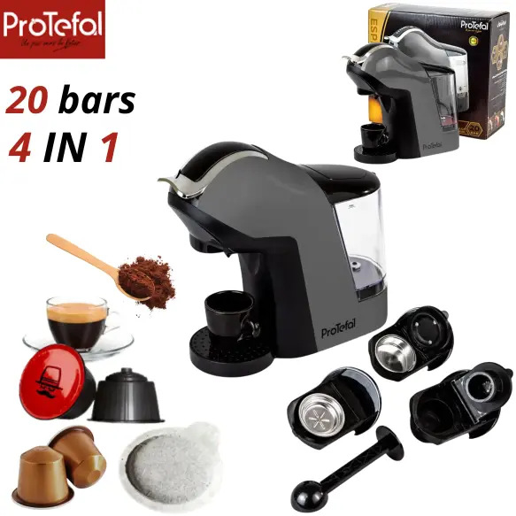 Protefal machine à café  cafetiere 20 bars 4 en 1 EM-308 G