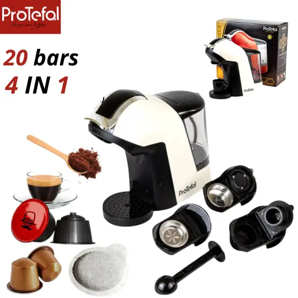 Protefal machine à café  cafetiere 20 bars 4 en 1 EM-308 B