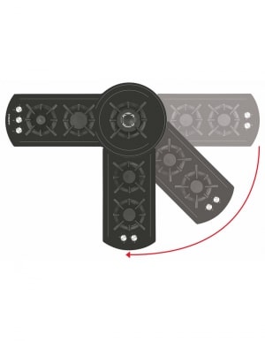 PROFF P102 plaque cuisson de Coin Rotatif 100cm
