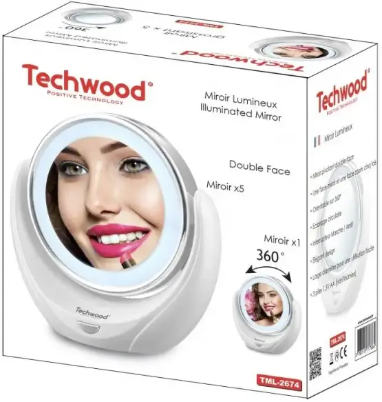 Techwood Miroir éclairé TML-2674