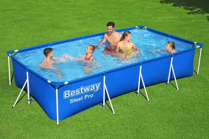Bestway piscine carrée  4x2.11x0.81m 56405