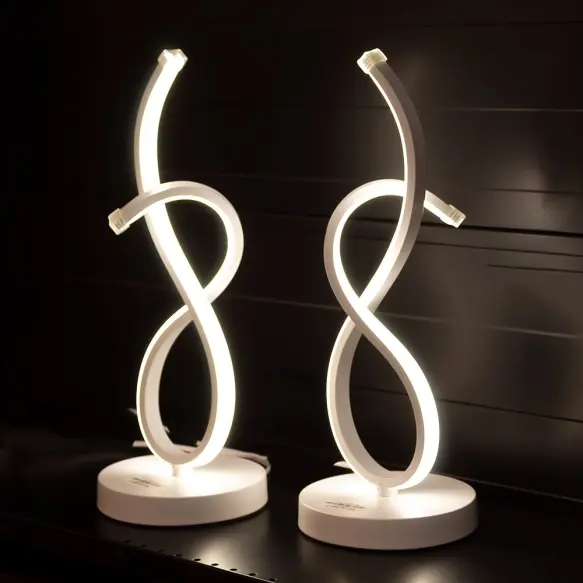 Lampes de chevet led design à spirale 2 piéces