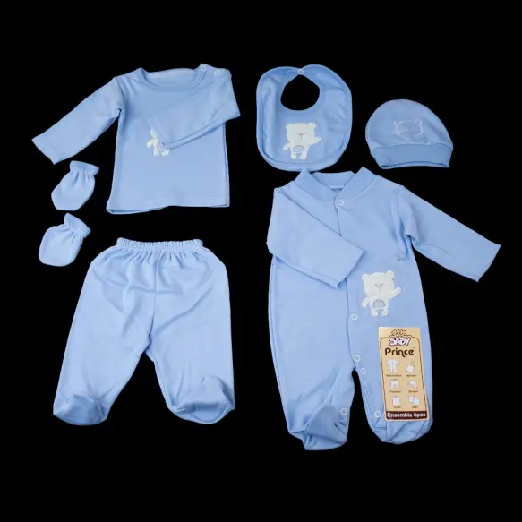 Ensemble Coffret Nouveau nés 6 pièces bleu