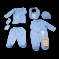Ensemble Coffret Nouveau nés 6 pièces bleu