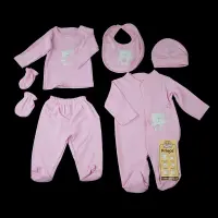 Ensemble Coffret Nouveau nés 6 pièces rose