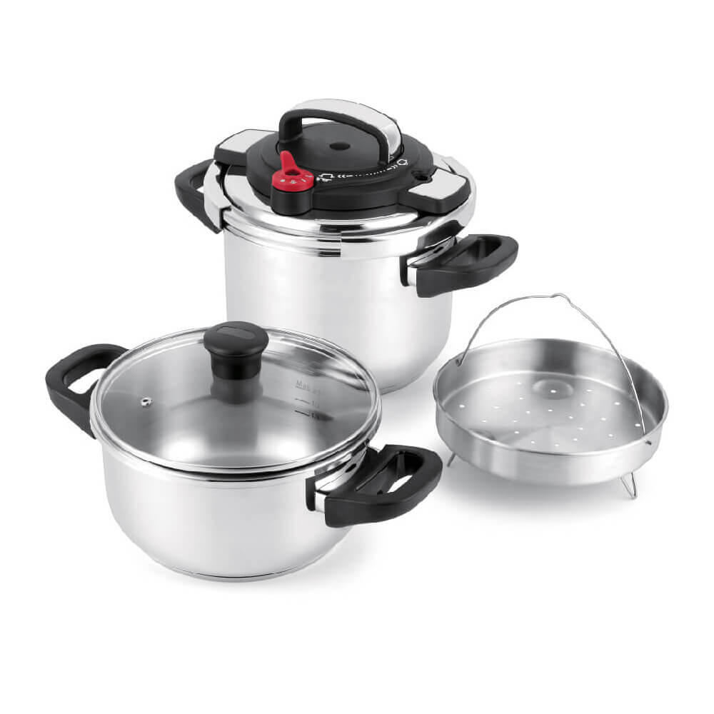 ELSEB Cocotte Minute Clipso 2 en 1 Inox 4L + 6L