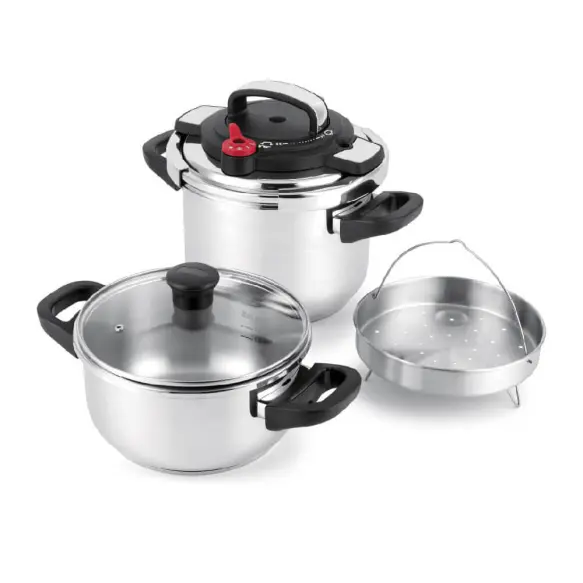ELSEB Cocotte Minute Clipso 2 en 1 Inox 4L + 6L