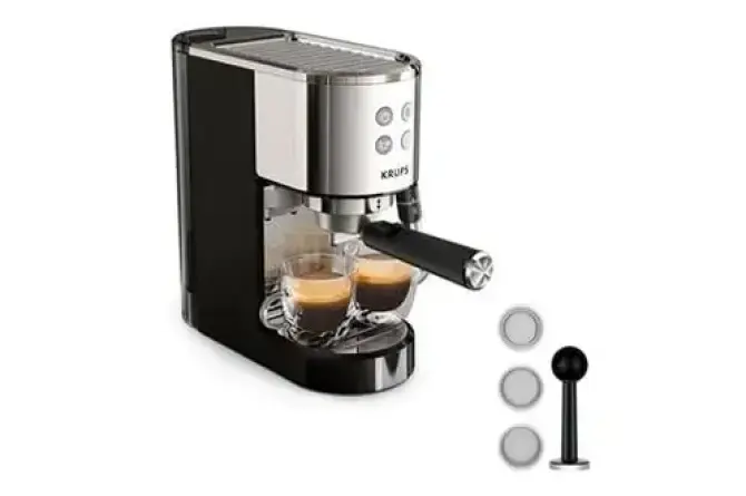 Krups XP444C10 Cafetière expresso a pompe VIRTUOSO+ inox