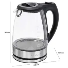 bomann bouilloire electrique en verre 1.7l  2200w Wks6032