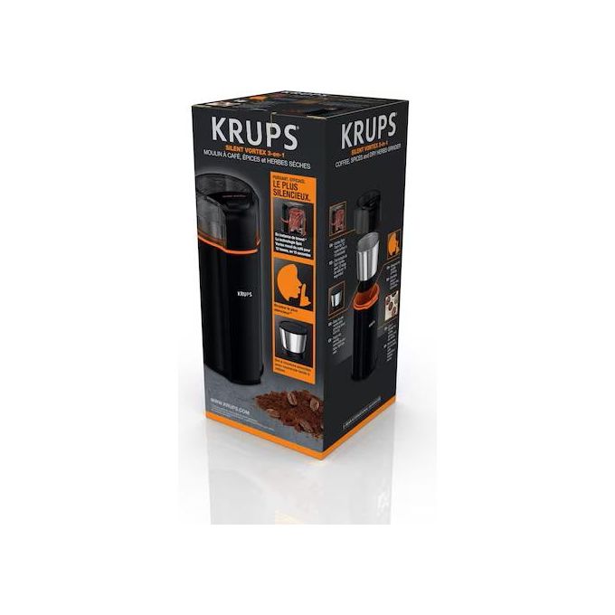 Krups moulin à café électrique noir 175w 12 tasses GX332810