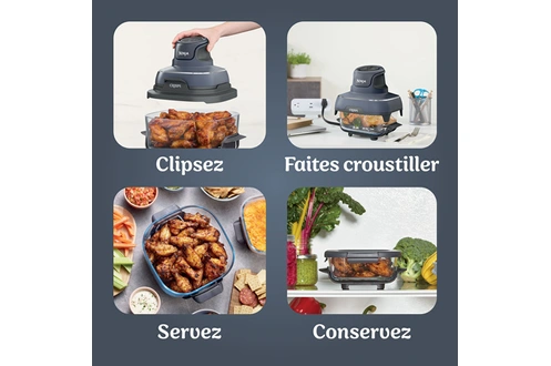 Ninja Crispi Airfryer en verre FN101EUGY Bleu Gris FN101EUGY